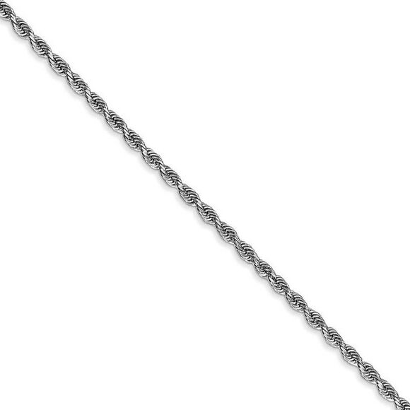 2mm 10k White Gold D/C Quadruple Rope Chain Necklace 30 Inch